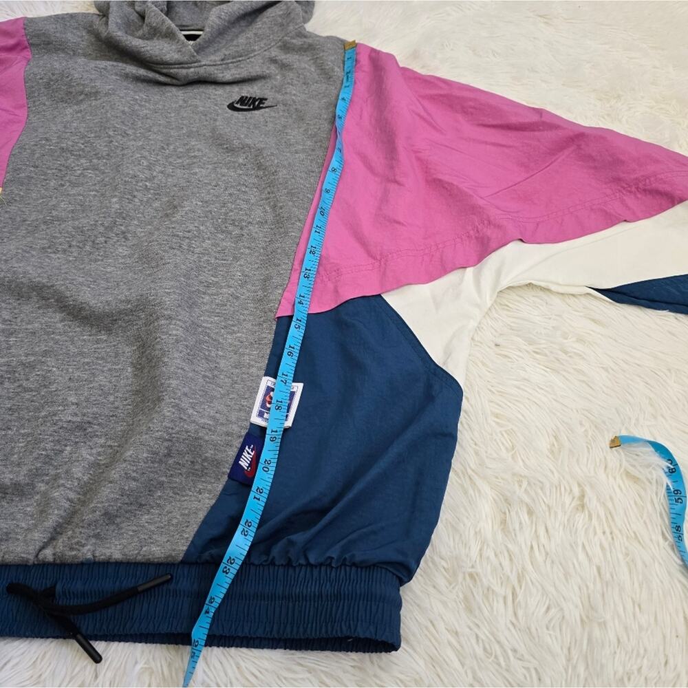 Vintage Style Retro 90s Nike Colorblock Icon Clash Hoodie SZ XS - Picture 12 of 15